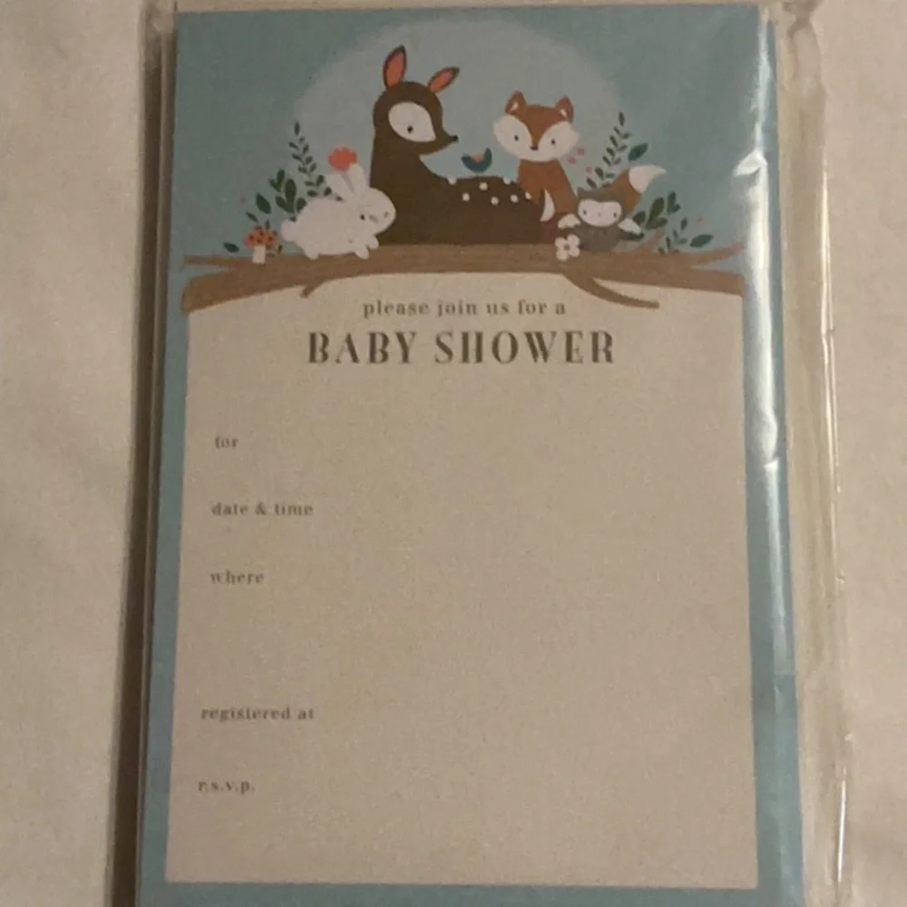 Set of 2 packages of Baby Shower & Celebrate Invitation Cards with envelopes
